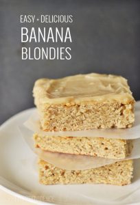 Easy + Delicious Banana Blondies. OMG These are SO good.