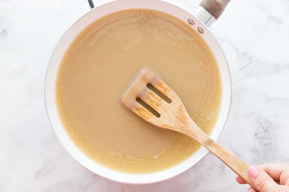 Easy soft caramel recipe for perfect caramel popcorn, ice cream topping or dipping! Only takes four ingredients and a few minutes to make!