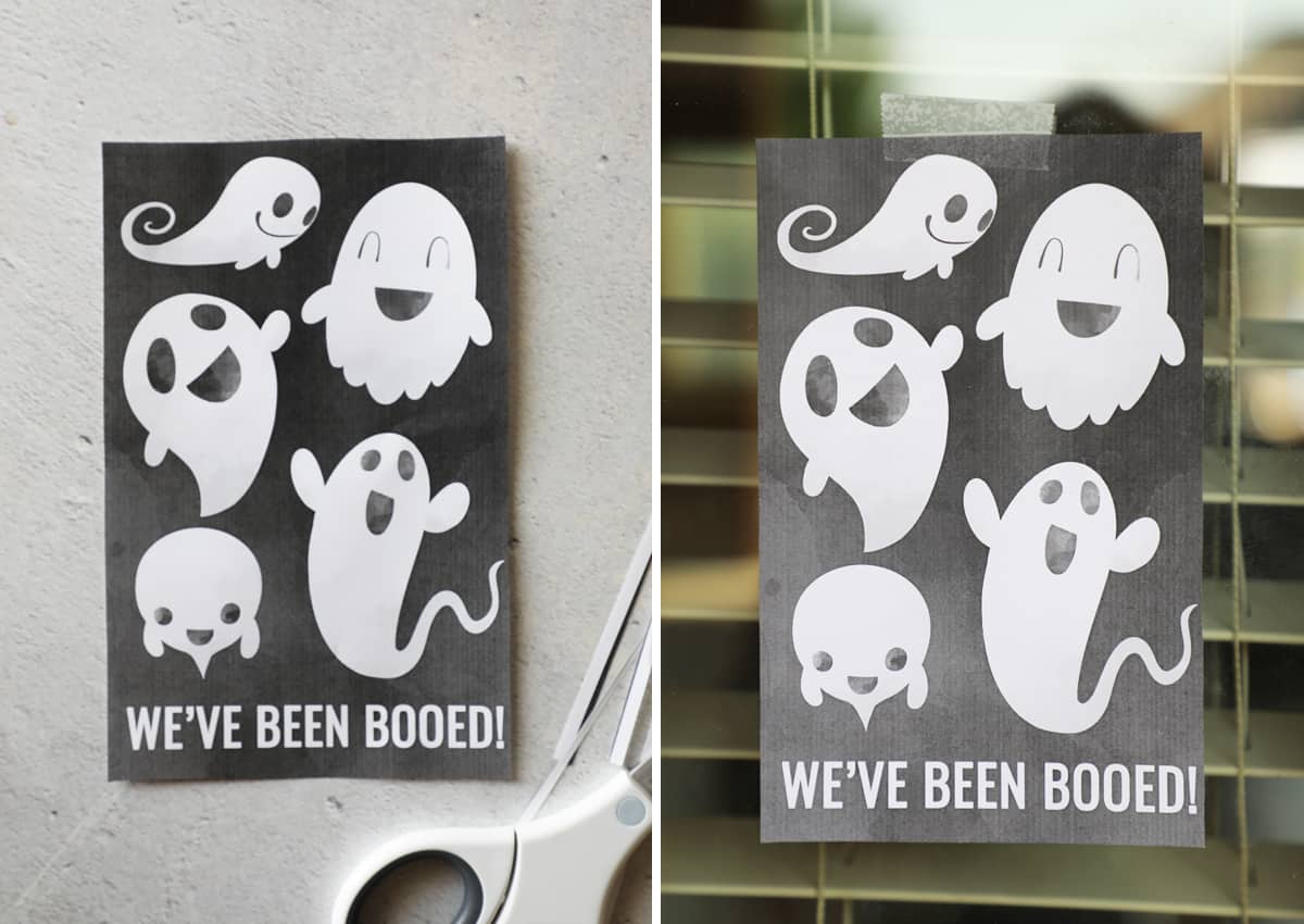we've been booed sign hanging on a window
